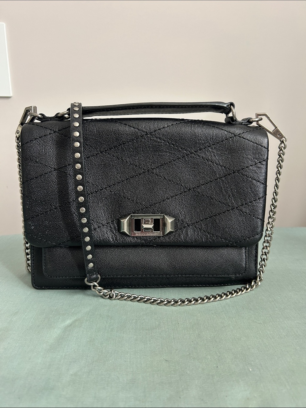 Rebecca Minkoff Black Quilted Leather Chain Shoulder Bag